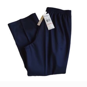 ALFRED DUNNER Pants NEW Pull-on Navy 10 Short NWT